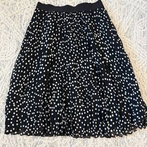 Joseph Ribkoff Black and White Polka Dot A-Line Skirt